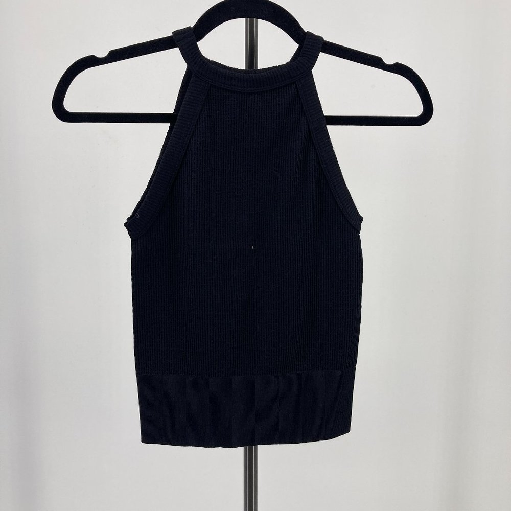 Intimately Free People Top Seamless Racerback Tank Solid Black Stretch Size XS S